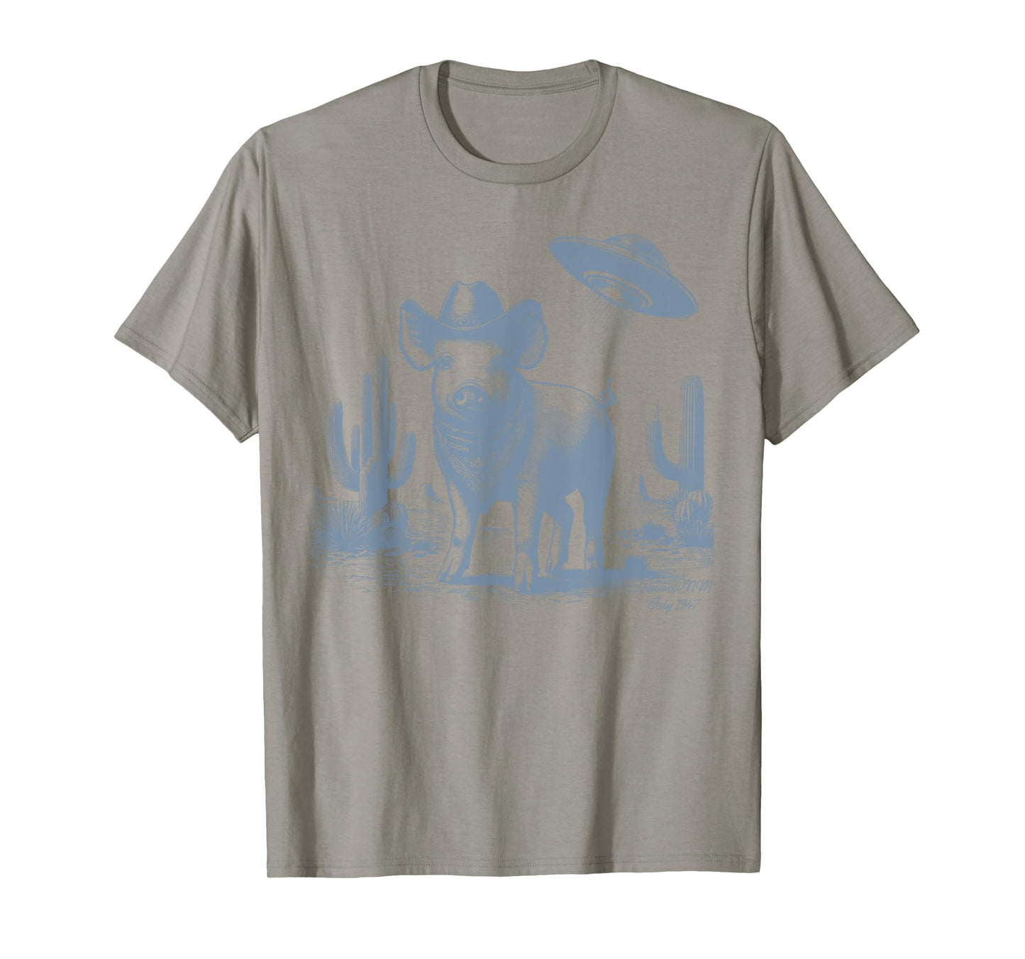 Funny 90S Western Cowboy Pig Ufo Pig T-Shirt - Trendy Graphic Men Women - T-Shirt, Sweatshirt, Hoodie