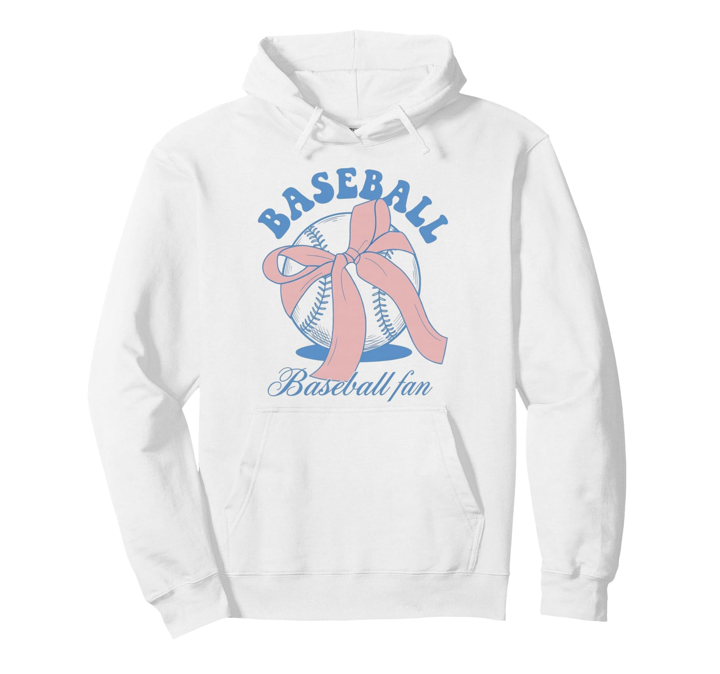 Baseball Fan Coquette Bow Hoodie - Trendy Graphic for Adults - T-Shirt, Sweatshirt, Hoodie