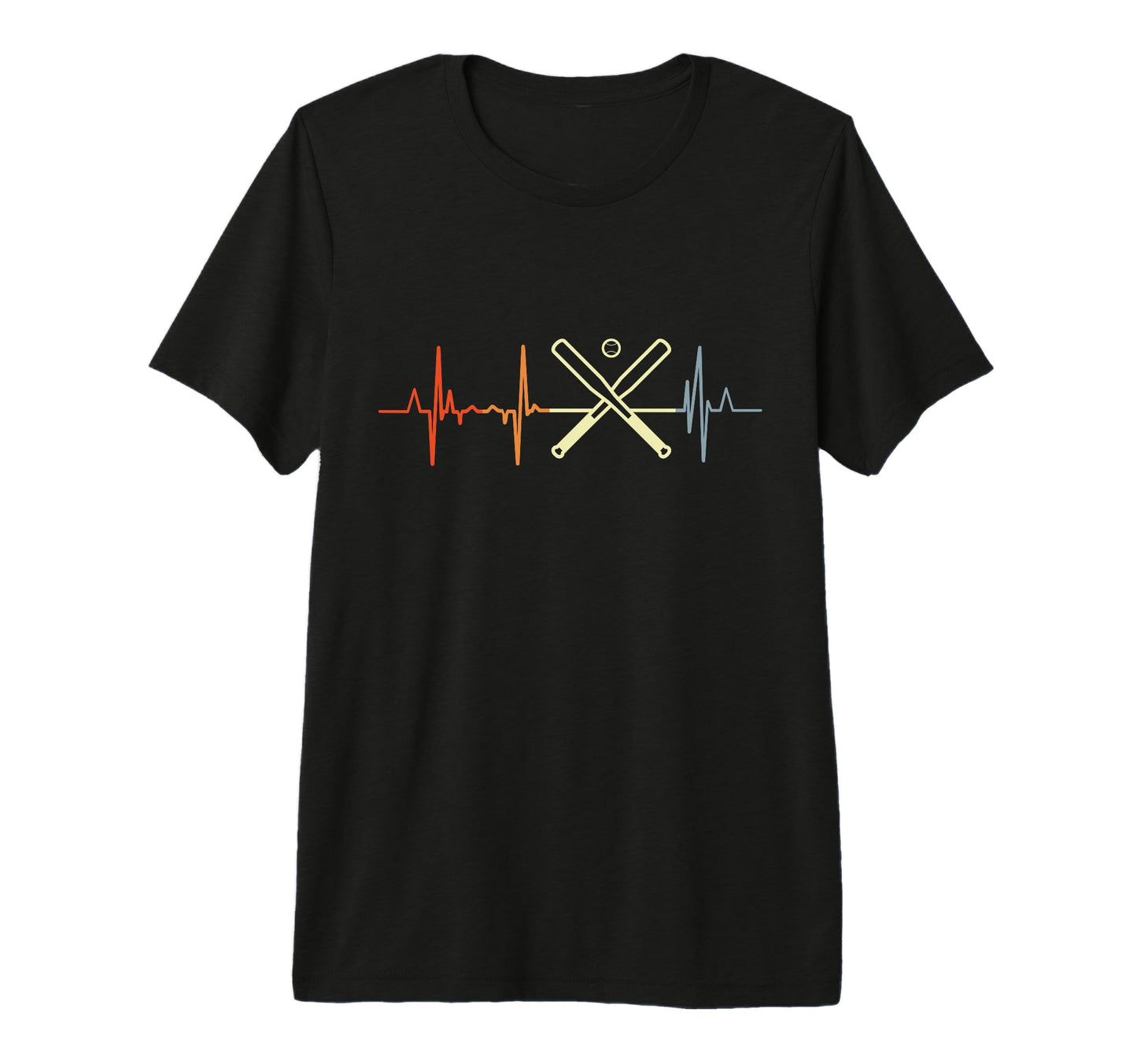 Baseball Enthusiast Heartbeat T-Shirt - Fun Novelty Design for Adults - T-Shirt, Sweatshirt, Hoodie