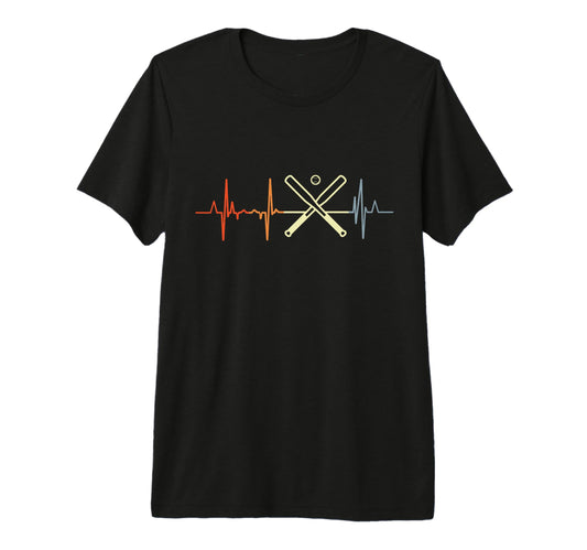 Baseball Enthusiast Heartbeat T-Shirt - Fun Novelty Design for Adults - T-Shirt, Sweatshirt, Hoodie