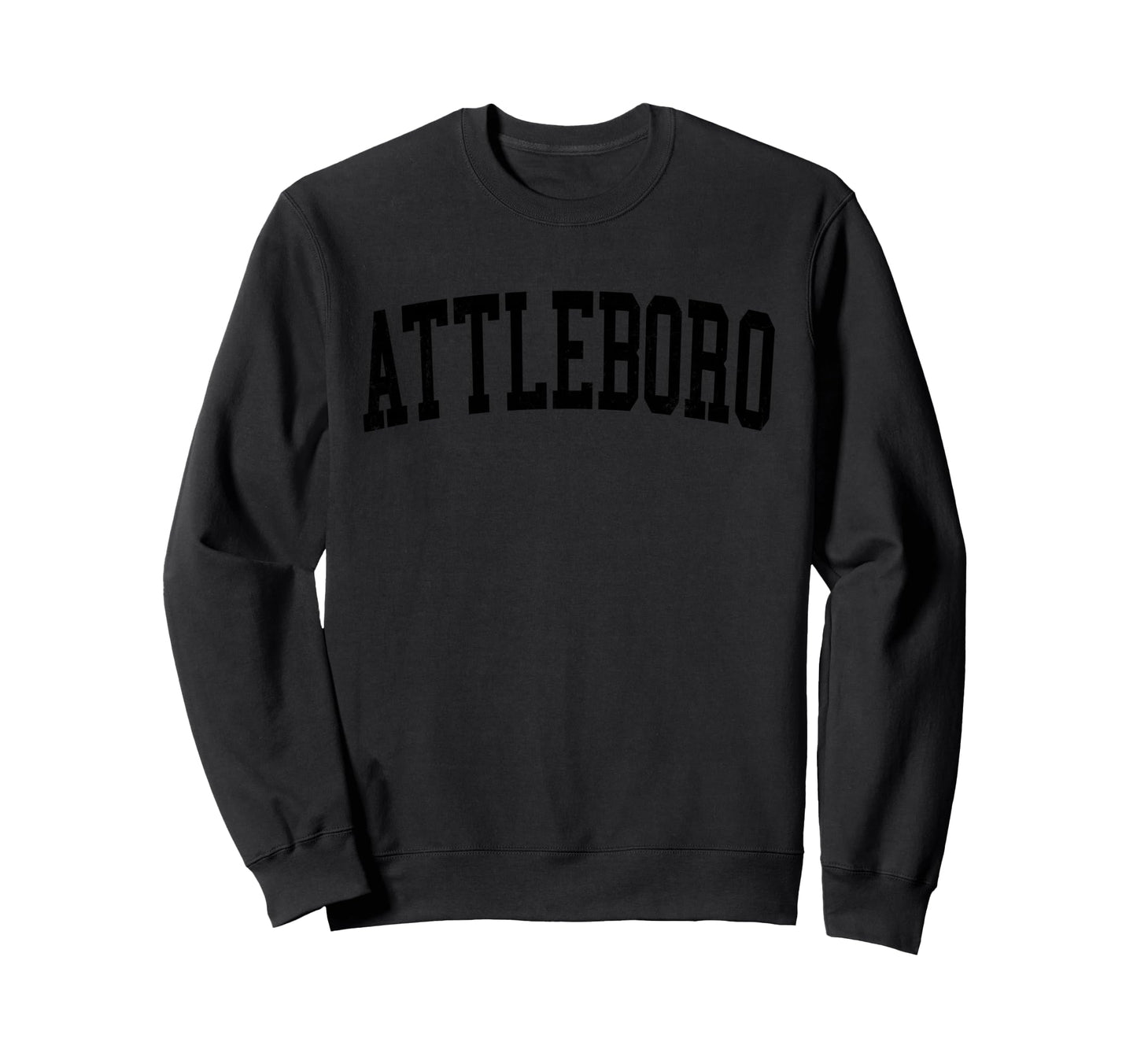 Attleboro Ma Distressed Black Sweatshirt - Casual Everyday Wear Men Women - T-Shirt, Sweatshirt, Hoodie