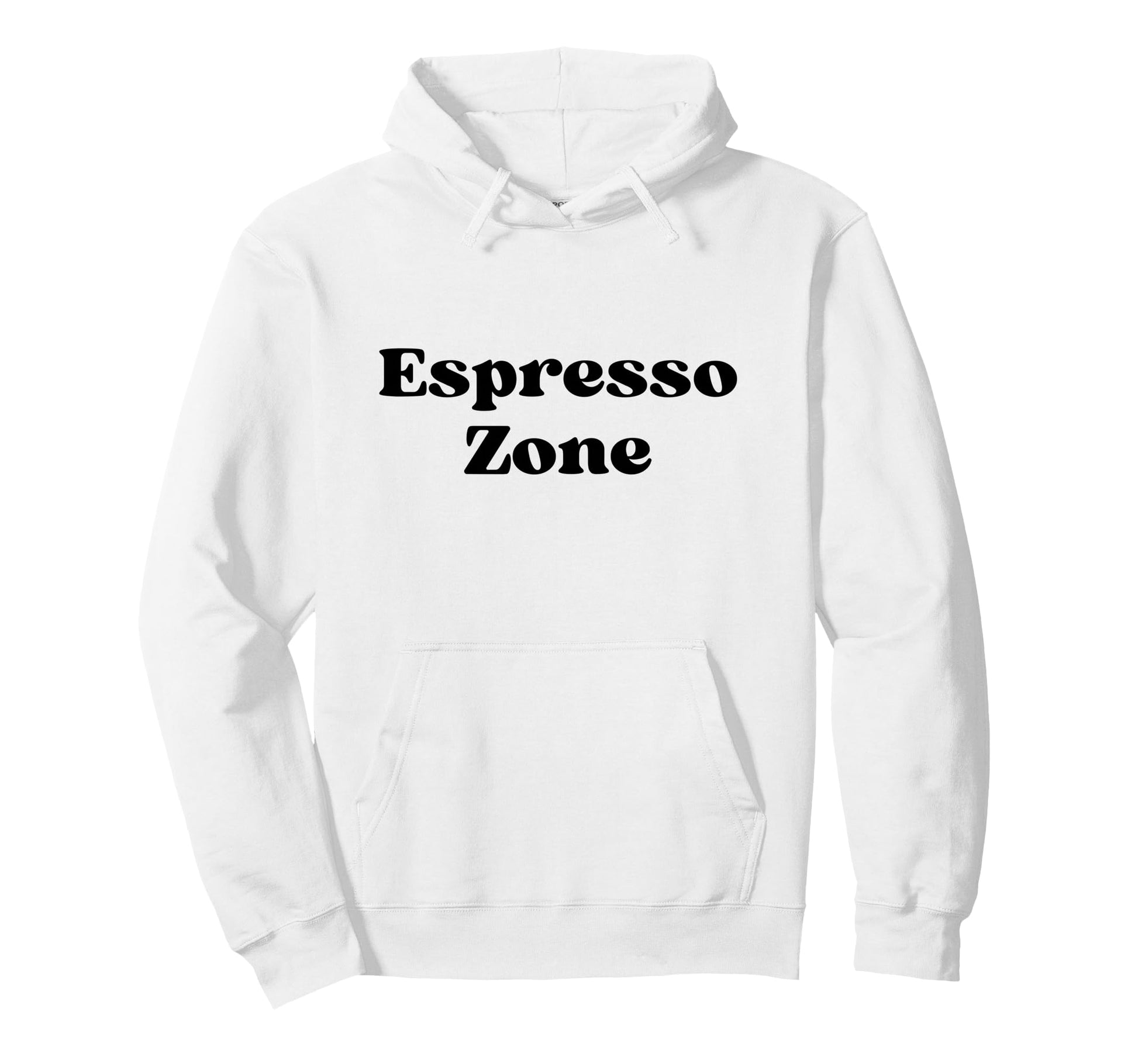 Espresso Zone Bold Black Typography Hoodie - Unique Graphic for Adults - T-Shirt, Sweatshirt, Hoodie