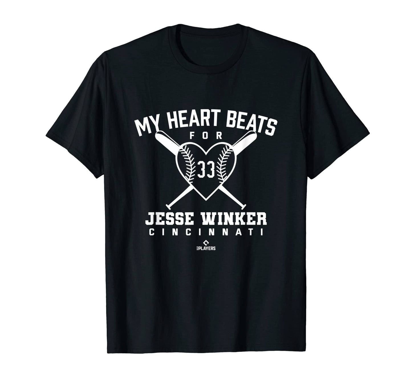 My Heart Beats Jesse Winker Baseball T-Shirt - Minimalist Print Men Women - T-Shirt, Sweatshirt, Hoodie