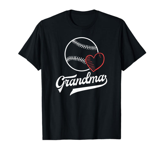 Baseball Grandma Shirts Heart Grandson T-Shirt - Fun Novelty Design Unisex - T-Shirt, Sweatshirt, Hoodie
