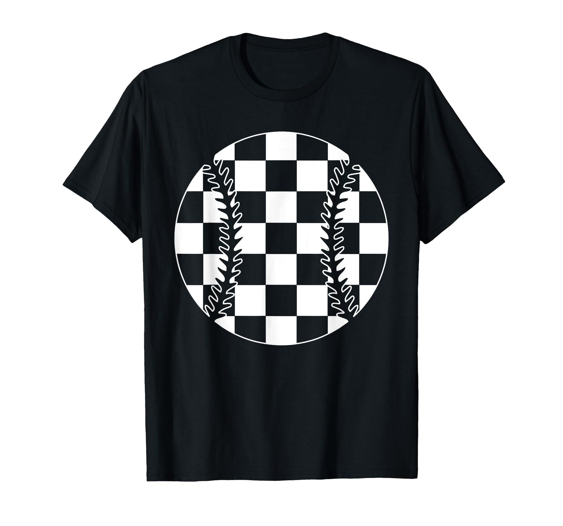 Checkered Baseball Player Lover T-Shirt - Fun Novelty Design for Adults - T-Shirt, Sweatshirt, Hoodie
