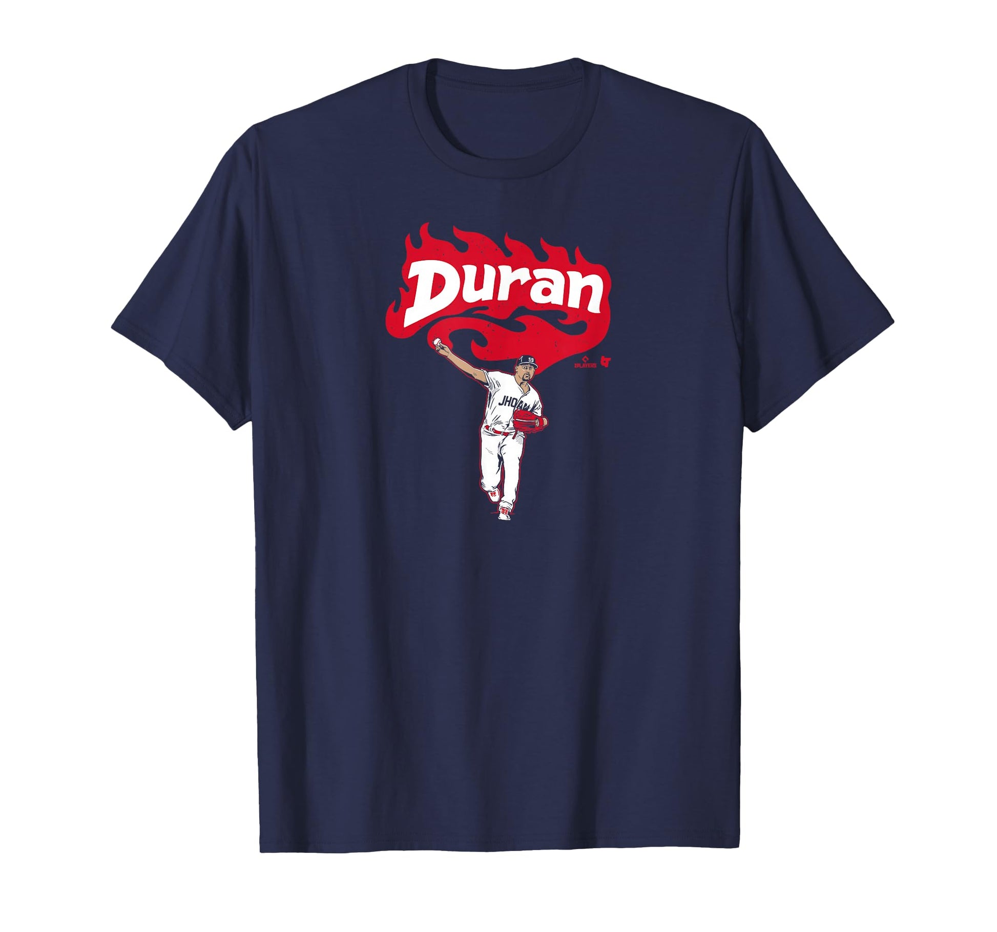 Jhoan Duran Flames Minnesota Baseball T-Shirt - Unique Graphic for Adults - T-Shirt, Sweatshirt, Hoodie