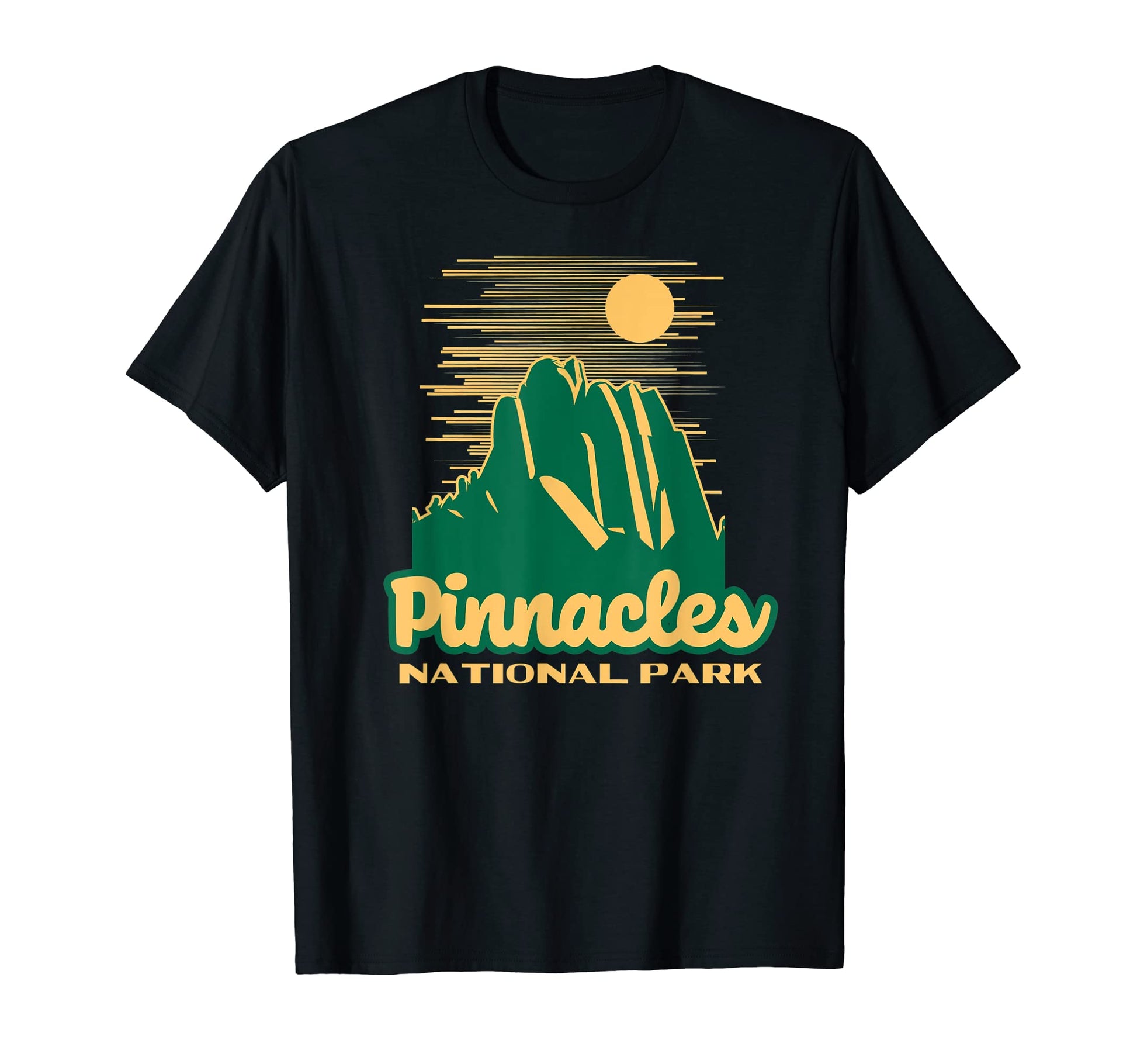 Pinnacles National Park 80S Park Sign T-Shirt - Unique Graphic Men Women - T-Shirt, Sweatshirt, Hoodie