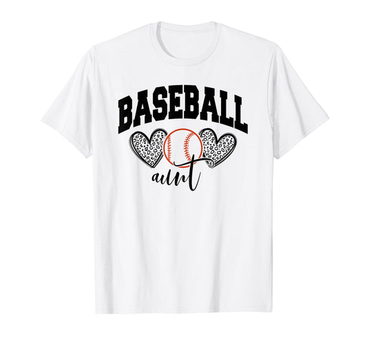 Baseball Aunt Funny Leopard Baseball T-Shirt - Unique Graphic for Adults - T-Shirt, Sweatshirt, Hoodie
