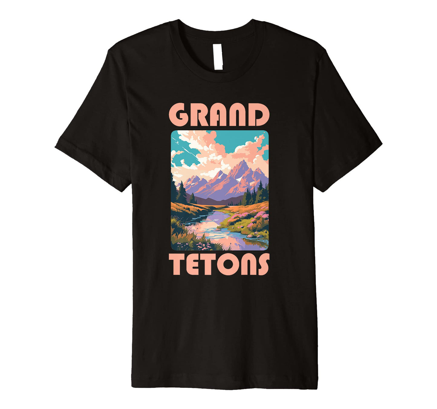 70S Pastel Grand Tetons National T-Shirt - Aesthetic Graphic for Adults - T-Shirt, Sweatshirt, Hoodie