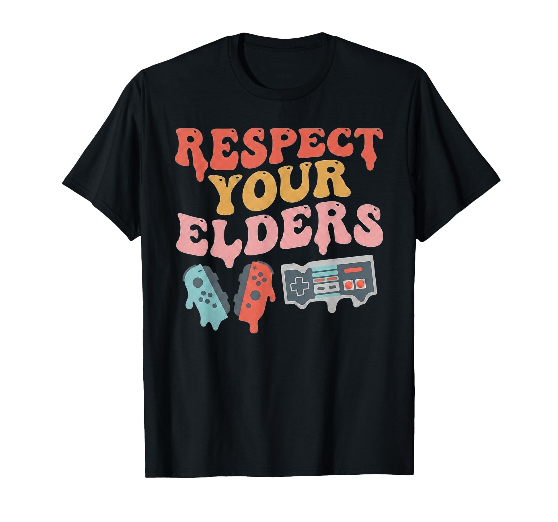 Respect Elders Gaming Control Funny Gamer T-Shirt - Unique Graphic Unisex - T-Shirt, Sweatshirt, Hoodie