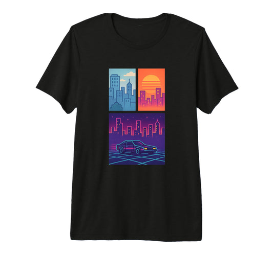 80S Synthwave Tri Blend T-Shirt - Aesthetic Graphic Unisex - T-Shirt, Sweatshirt, Hoodie