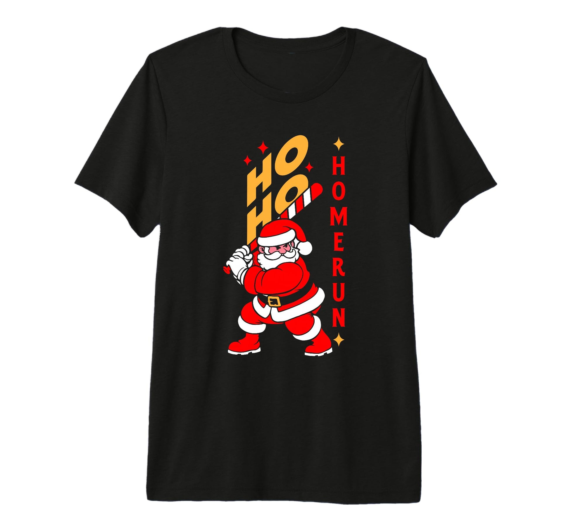 Baseball Ho Ho Homerun Santa T-Shirt - Fun Novelty Design for Adults - T-Shirt, Sweatshirt, Hoodie