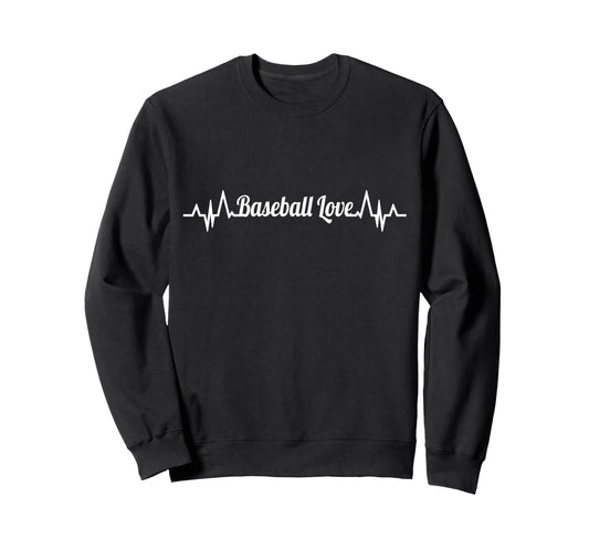 Baseball Heartbeat Baseball Fan Sweatshirt - Aesthetic Graphic Men Women - T-Shirt, Sweatshirt, Hoodie