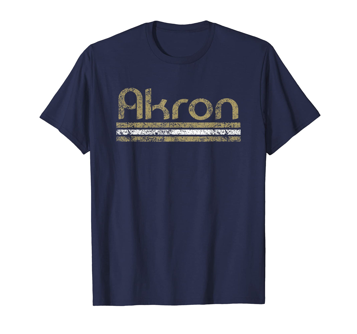 Akron Ohio Weathered Stripe Throwback T-Shirt - Graphic Print for Adults - T-Shirt, Sweatshirt, Hoodie