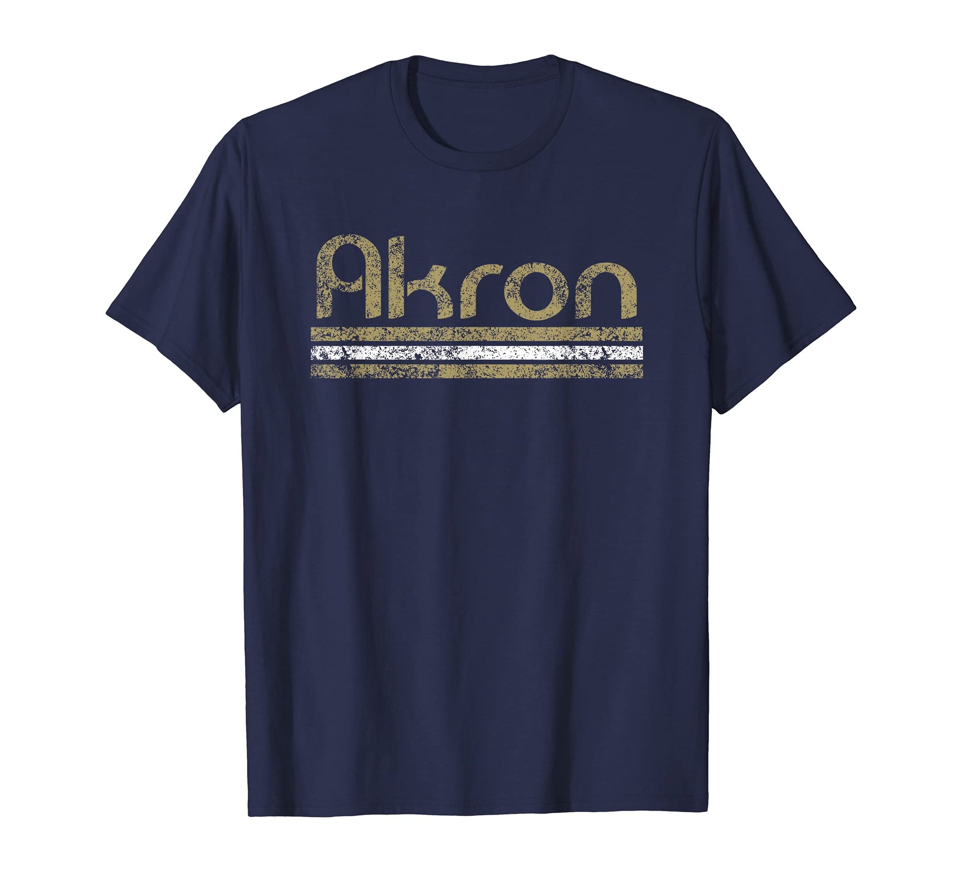 Akron Ohio Weathered Stripe Throwback T-Shirt - Graphic Print for Adults - T-Shirt, Sweatshirt, Hoodie
