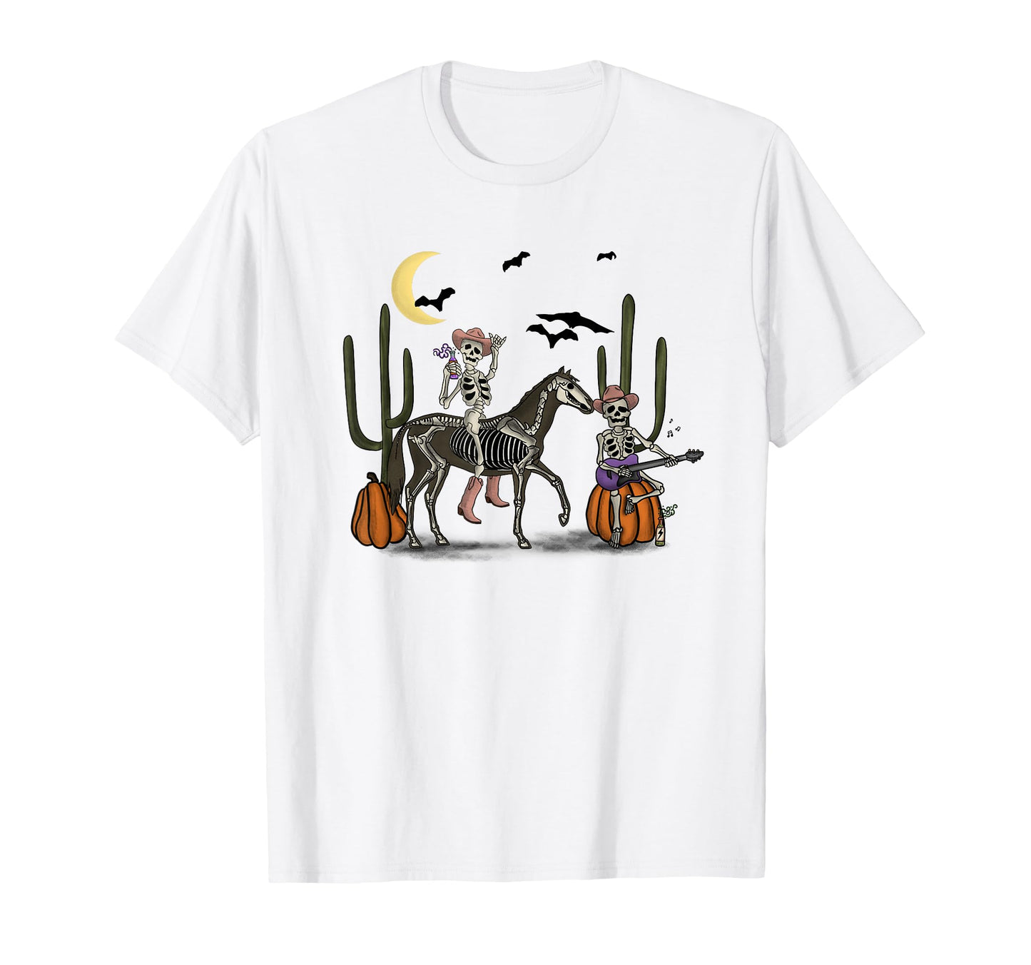 Cowboy Skeletons Drinking Desert T-Shirt - Unique Graphic for Adults - T-Shirt, Sweatshirt, Hoodie