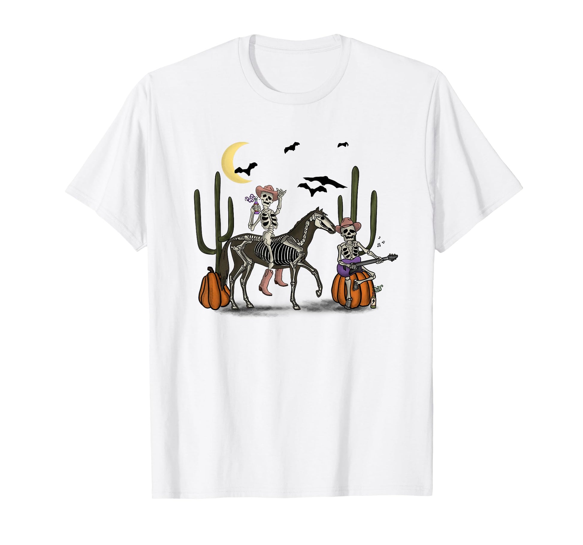 Cowboy Skeletons Drinking Desert T-Shirt - Unique Graphic for Adults - T-Shirt, Sweatshirt, Hoodie