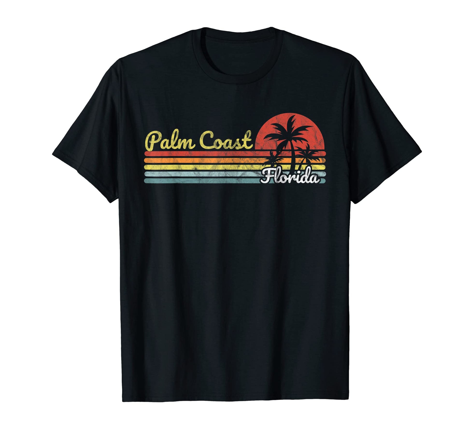Palm Coast Fl Florida Stripes Lines T-Shirt - Streetwear Style Men Women - T-Shirt, Sweatshirt, Hoodie
