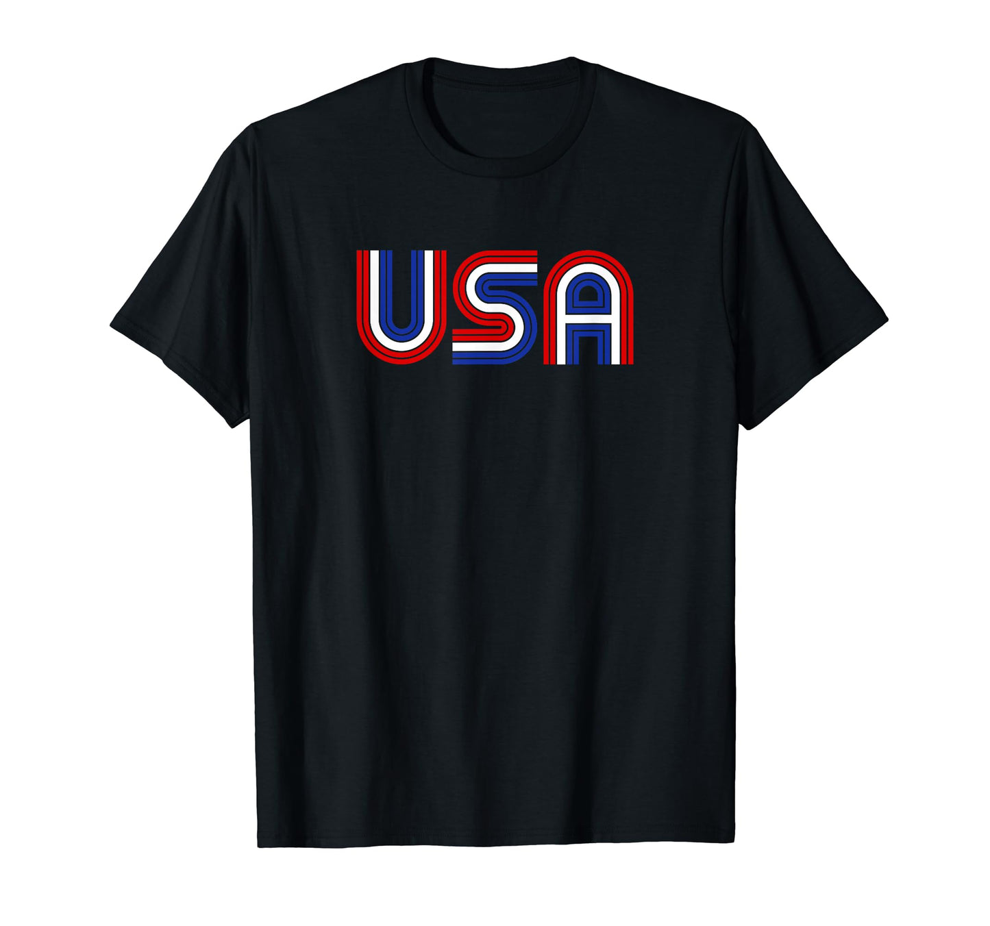 70S Usa Stripe Text T-Shirt - Minimalist Print for Adults - T-Shirt, Sweatshirt, Hoodie