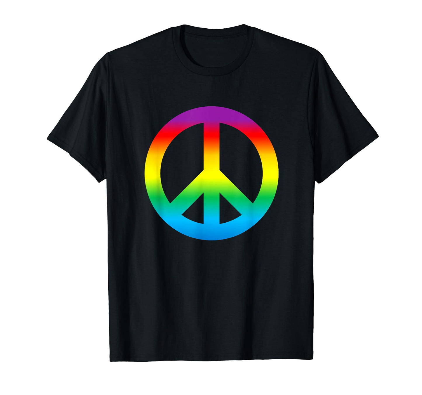 Rainbow Gradient Peace Sign Hippy 1960S T-Shirt - Aesthetic Graphic Unisex - T-Shirt, Sweatshirt, Hoodie
