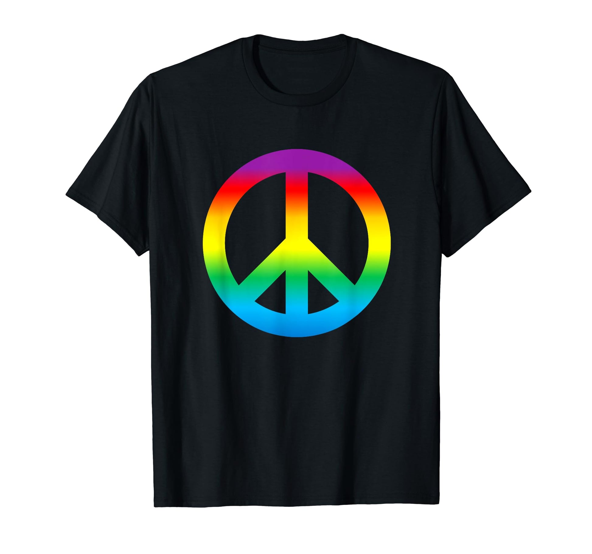 Rainbow Gradient Peace Sign Hippy 1960S T-Shirt - Aesthetic Graphic Unisex - T-Shirt, Sweatshirt, Hoodie