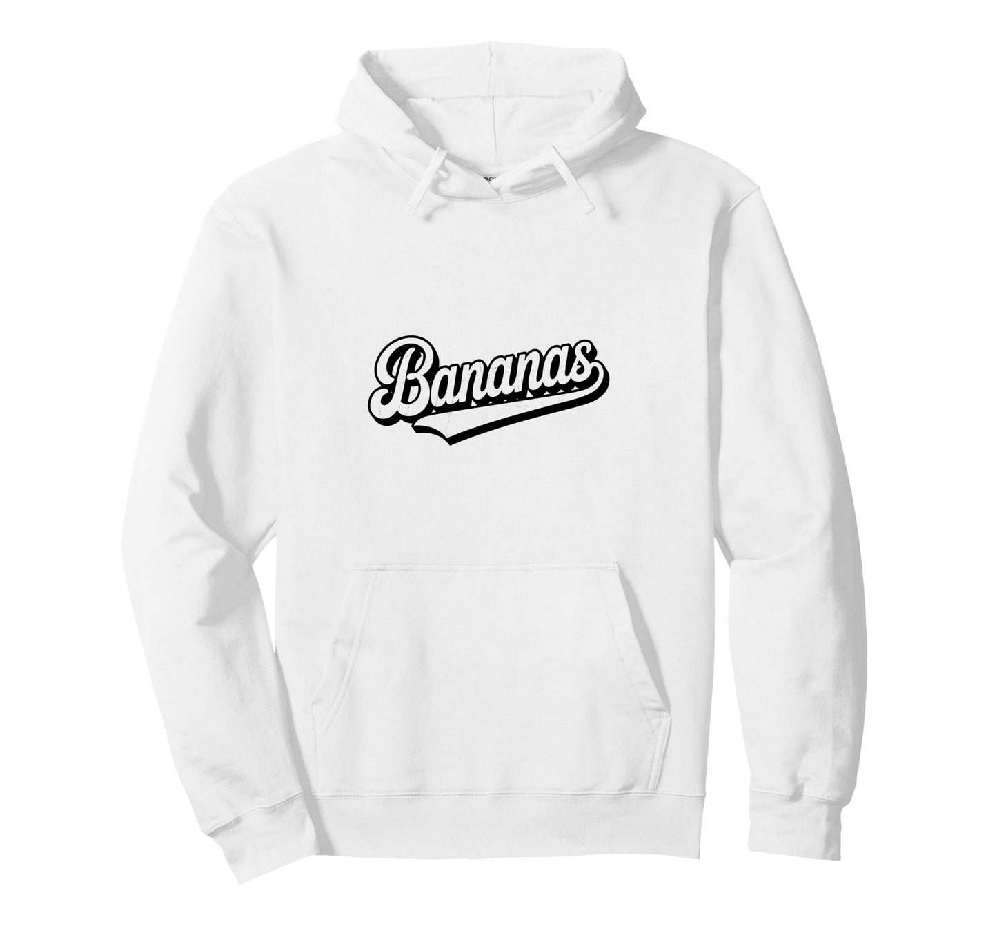 Bananas Baseball Script Team Logo Hoodie - Unique Graphic for Adults - T-Shirt, Sweatshirt, Hoodie