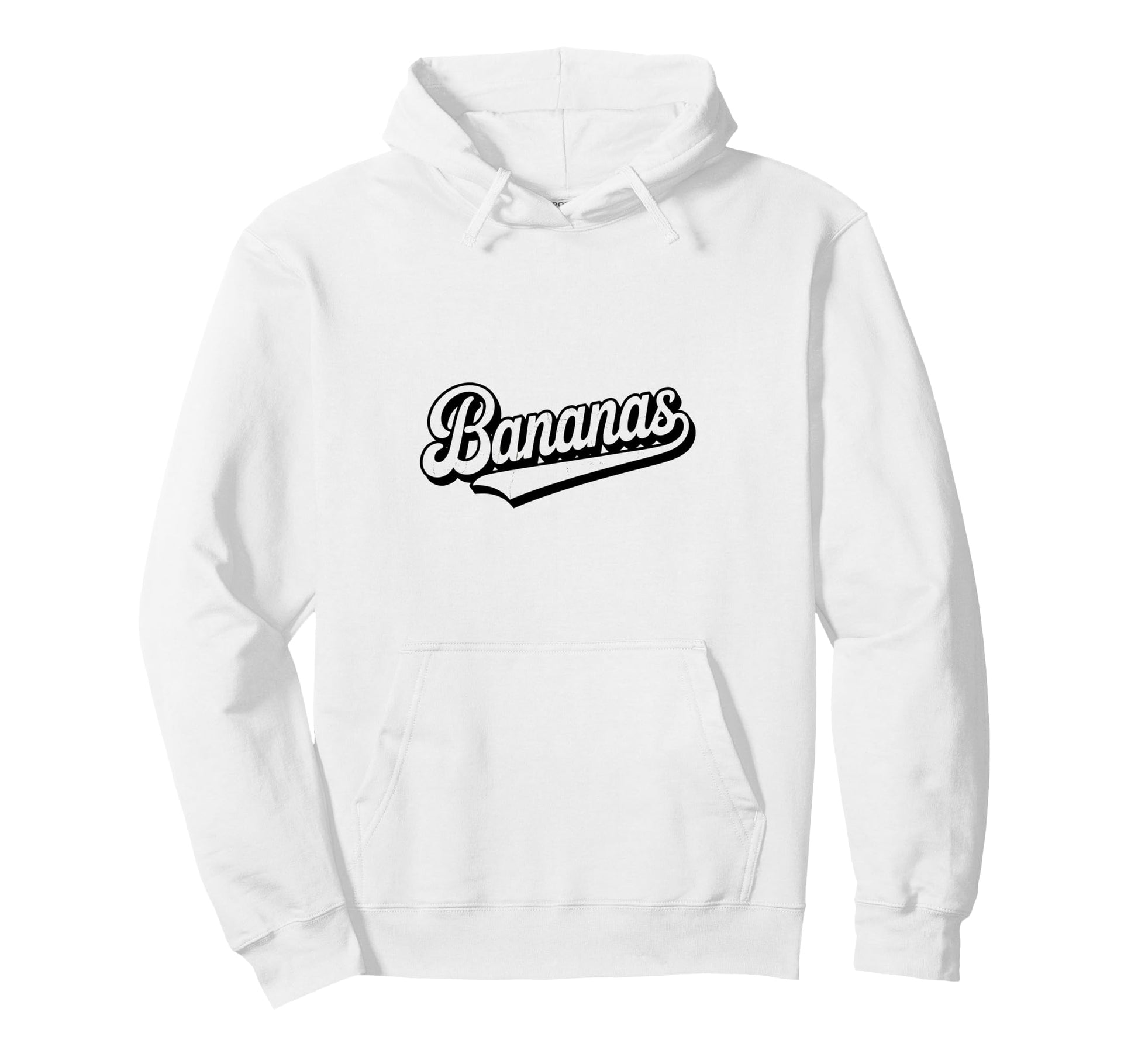 Bananas Baseball Script Team Logo Hoodie - Unique Graphic for Adults - T-Shirt, Sweatshirt, Hoodie
