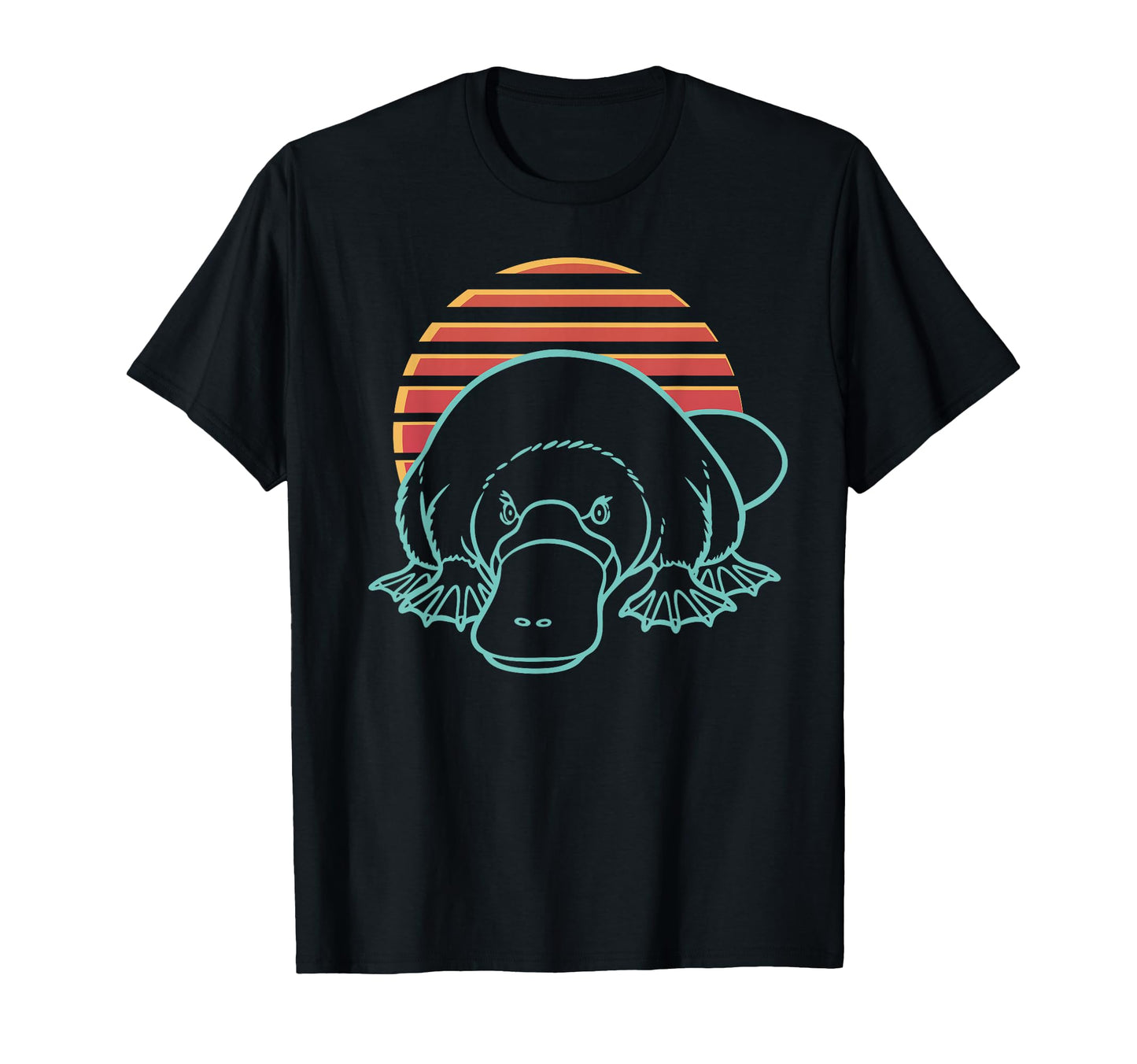 Platypus Lover Animal Synthwave 80S T-Shirt - Graphic Print Unisex - T-Shirt, Sweatshirt, Hoodie