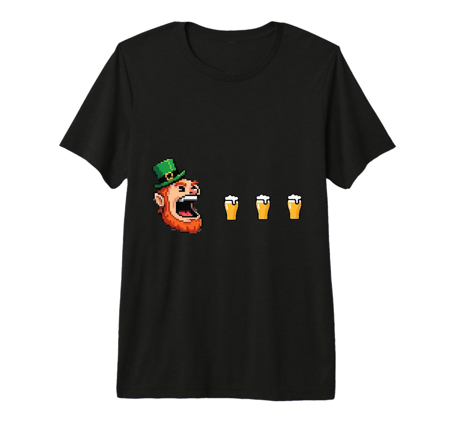 St Patricks Day Pixel Leprechaun T-Shirt - Casual Everyday Wear Men Women - T-Shirt, Sweatshirt, Hoodie