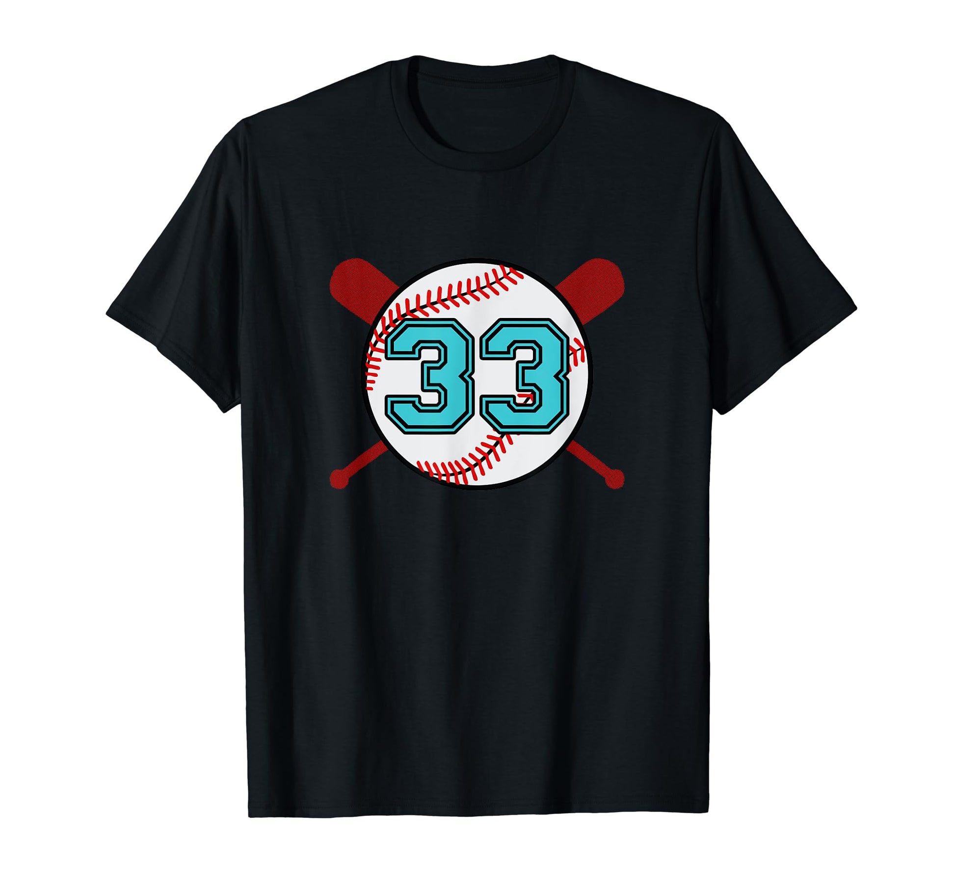 Baseball Jersey Number 33 Thirty Three T-Shirt - Unique Graphic Unisex - T-Shirt, Sweatshirt, Hoodie