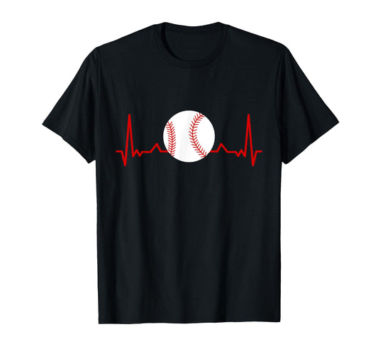 Baseball Heartbeat Bball T-Shirt - Trendy Graphic for Adults - T-Shirt, Sweatshirt, Hoodie