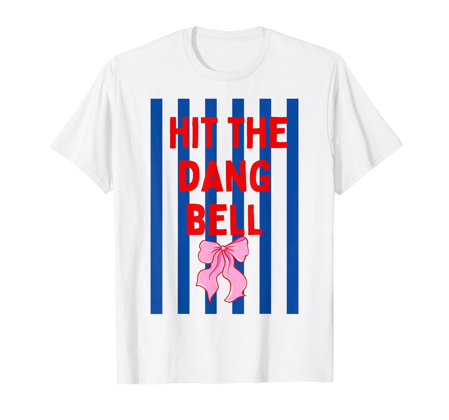 Striped Baseball Hit Dang Ball Bow T-Shirt - Custom Art Print Men Women - T-Shirt, Sweatshirt, Hoodie
