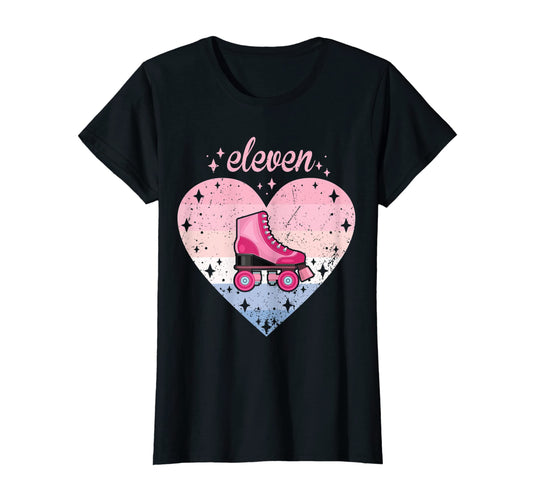 11 Year Old Roller Skating Birthday T-Shirt - Minimalist Print Men Women - T-Shirt, Sweatshirt, Hoodie