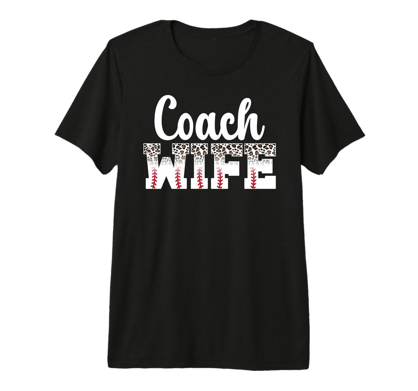 Baseball Coach Wife Leopard Wife T-Shirt - Casual Everyday Wear for Adults - T-Shirt, Sweatshirt, Hoodie