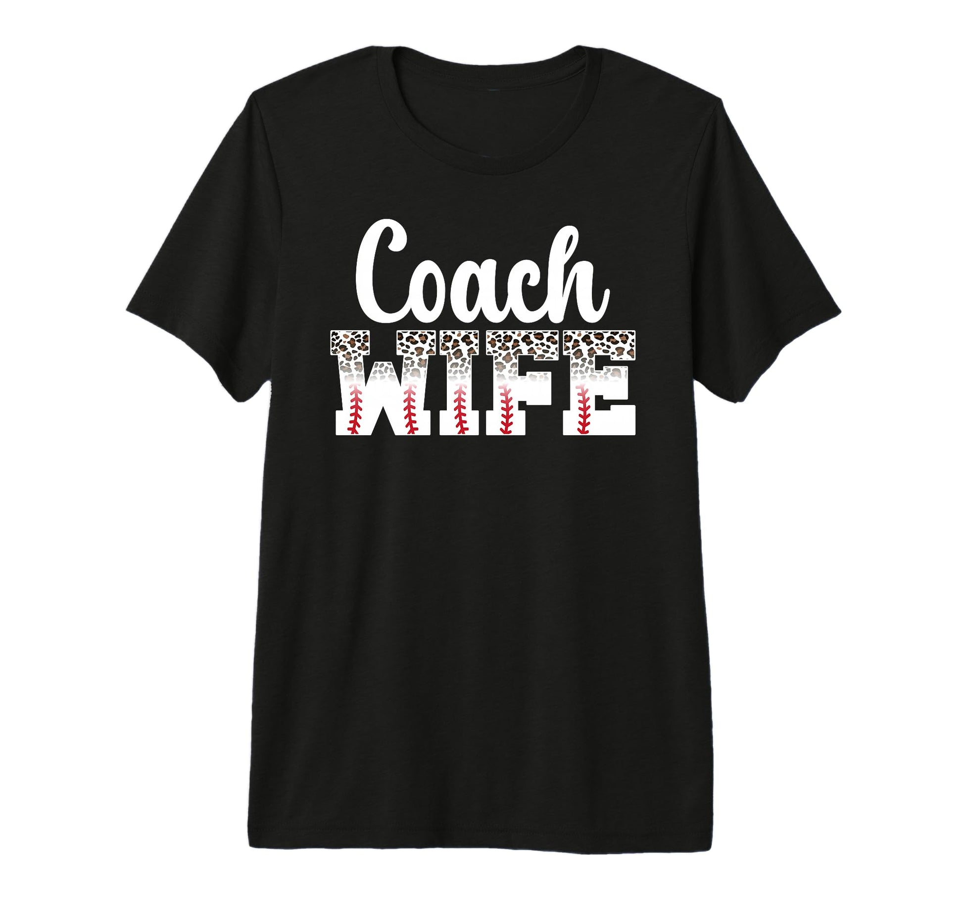Baseball Coach Wife Leopard Wife T-Shirt - Casual Everyday Wear for Adults - T-Shirt, Sweatshirt, Hoodie