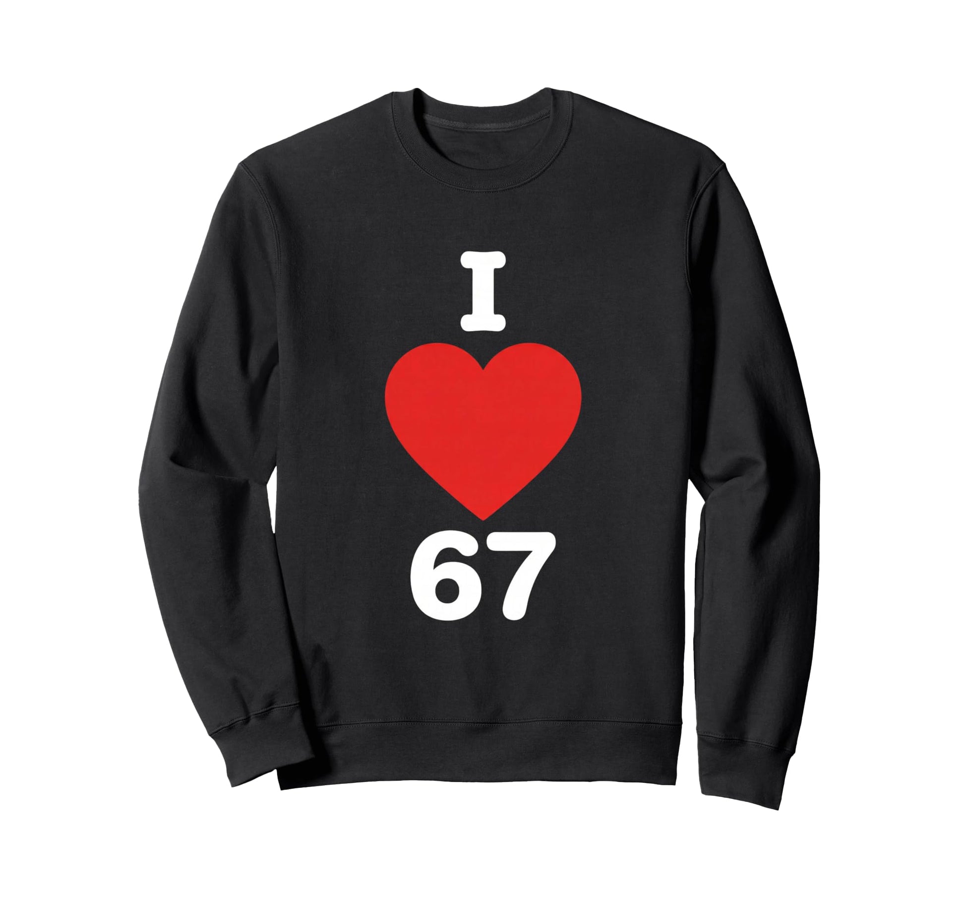 Heart 67 Pop Art Number Minimal Sweatshirt - Graphic Print Men Women - T-Shirt, Sweatshirt, Hoodie