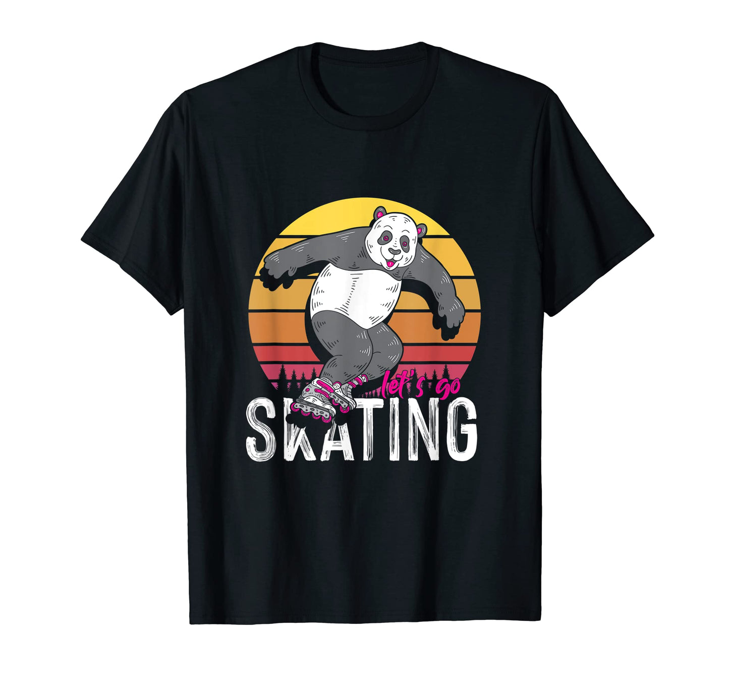 Panda Bear Skate Blades Roller Skater T-Shirt - Unique Graphic Men Women - T-Shirt, Sweatshirt, Hoodie