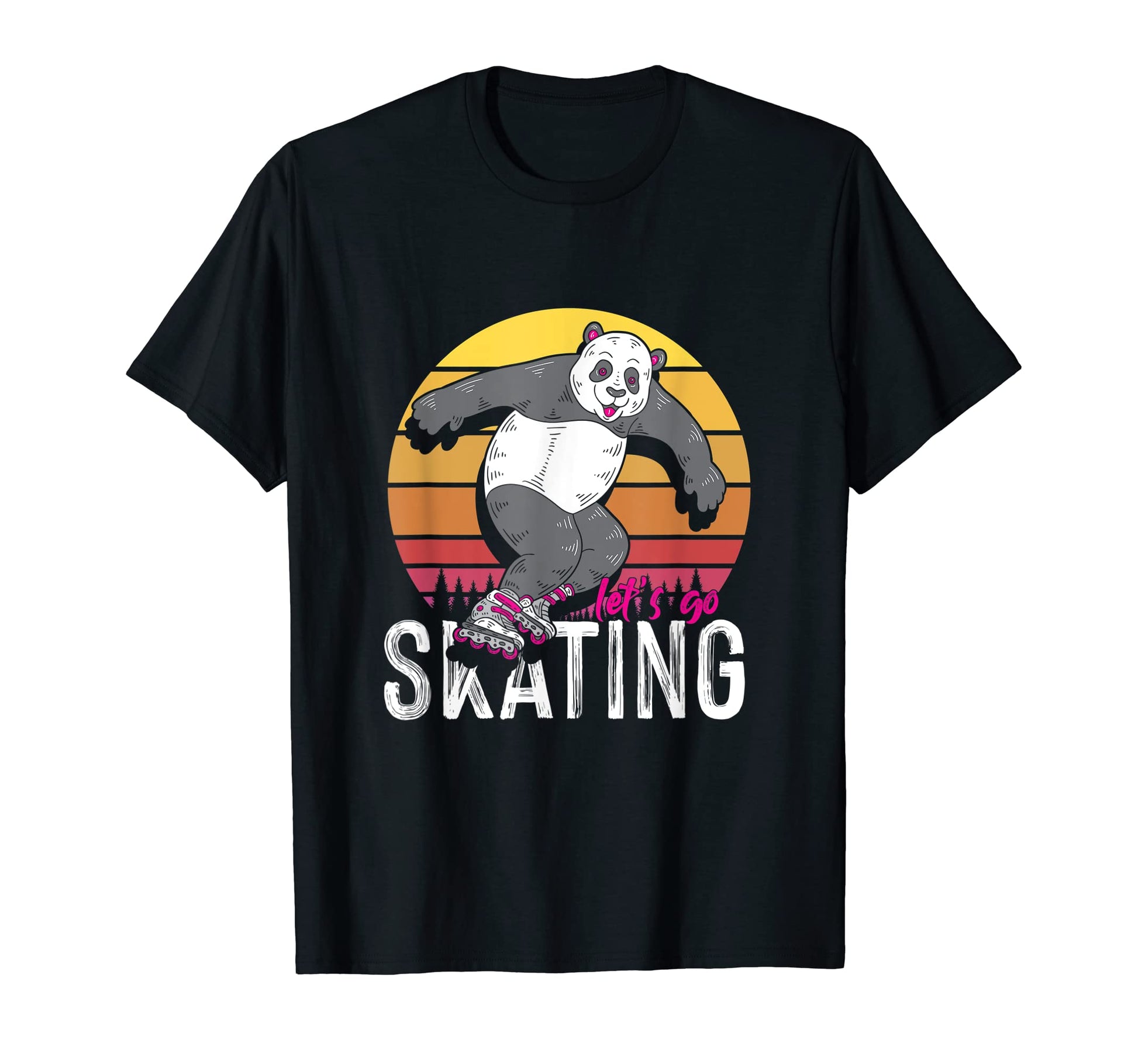 Panda Bear Skate Blades Roller Skater T-Shirt - Unique Graphic Men Women - T-Shirt, Sweatshirt, Hoodie