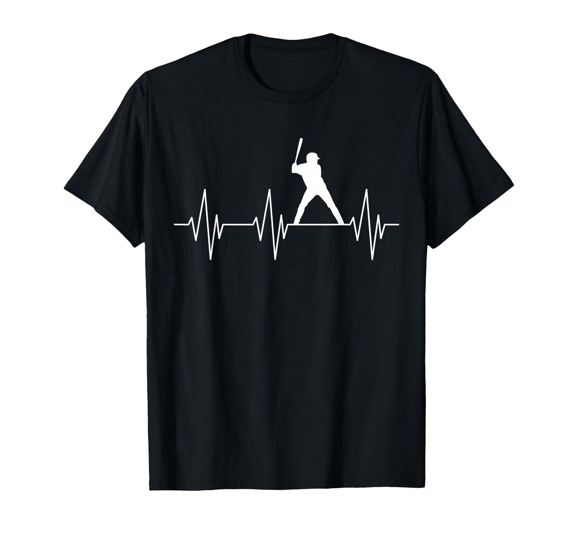 Baseball Batter Player Baseball Heartbeat T-Shirt - Trendy Graphic Unisex - T-Shirt, Sweatshirt, Hoodie