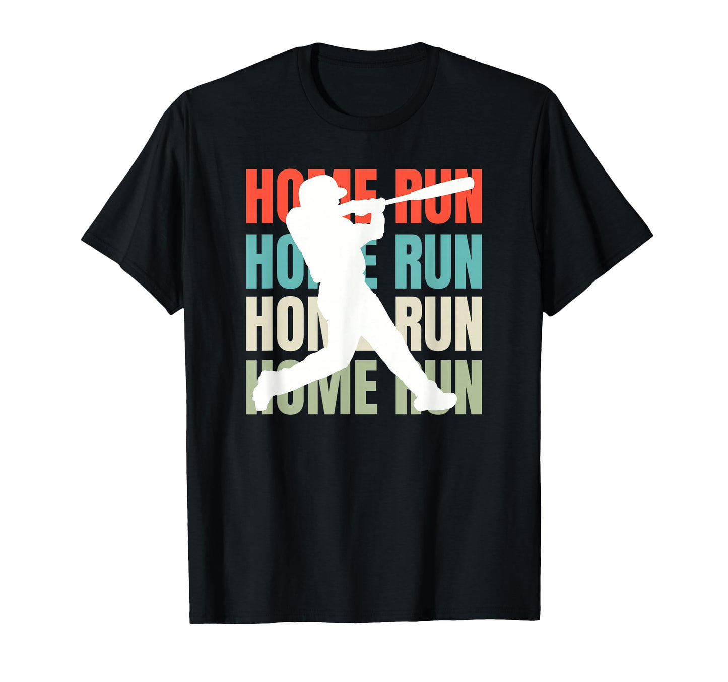 Home Run Stacked Baseball Batter T-Shirt - Aesthetic Graphic Men Women - T-Shirt, Sweatshirt, Hoodie