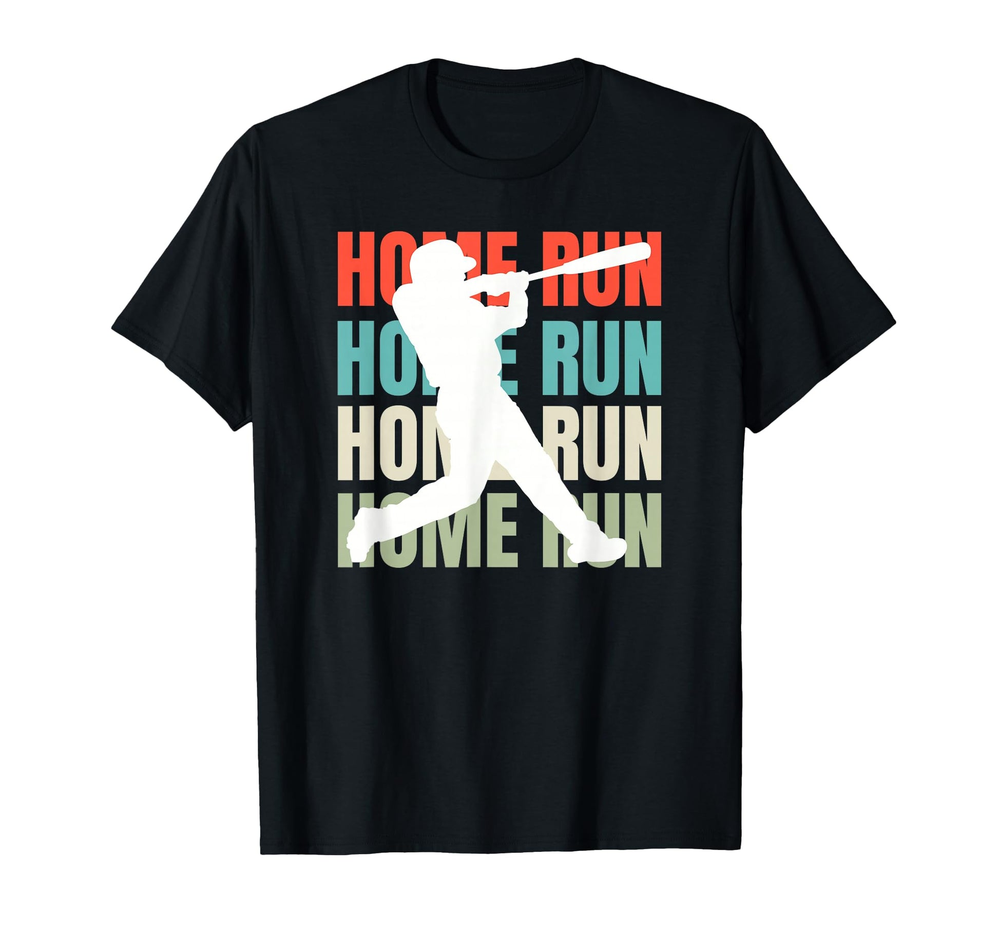 Home Run Stacked Baseball Batter T-Shirt - Aesthetic Graphic Men Women - T-Shirt, Sweatshirt, Hoodie