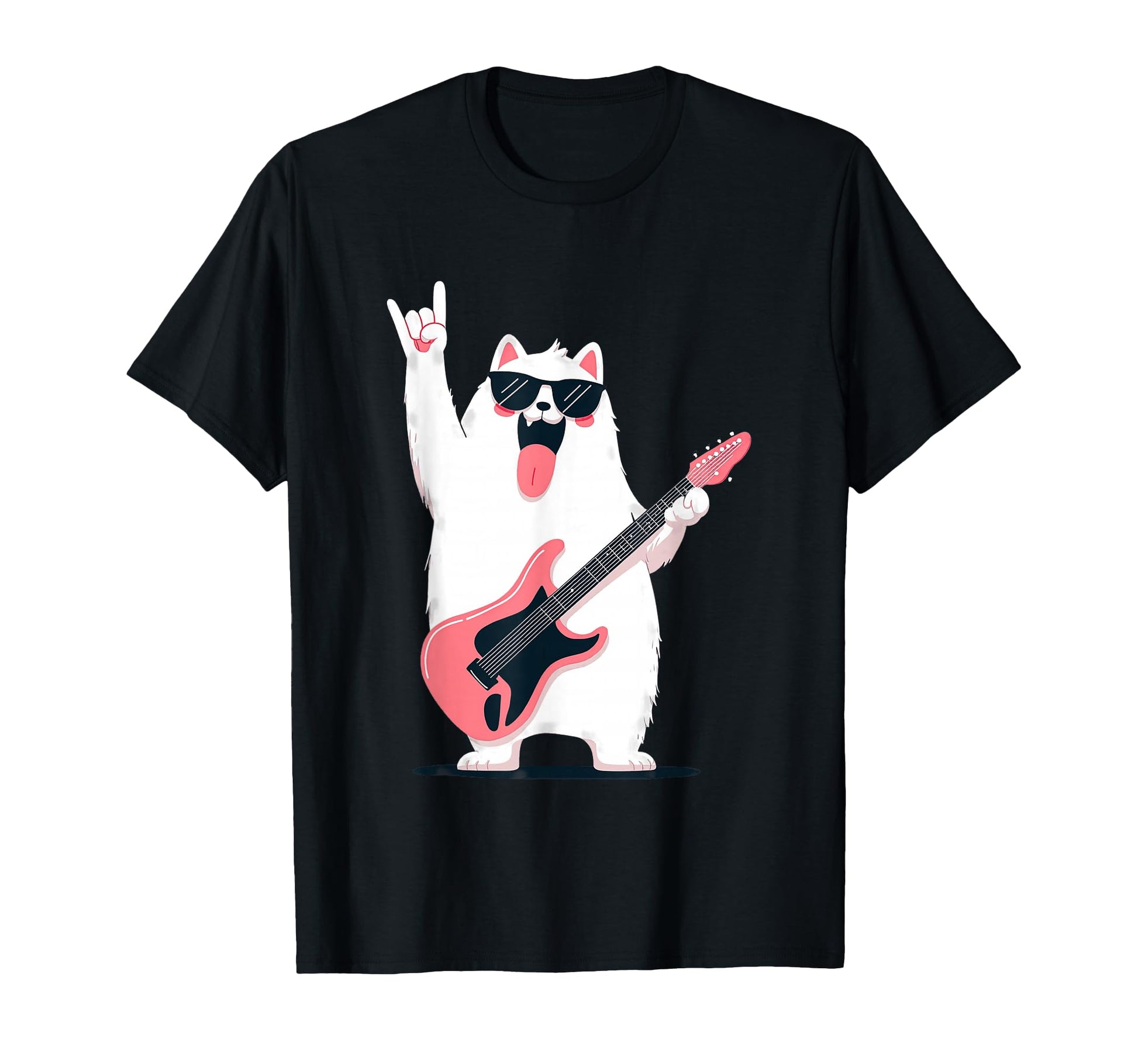 Funny Rock Dog Guitar Playing Animal T-Shirt - Minimalist Print for Adults - T-Shirt, Sweatshirt, Hoodie