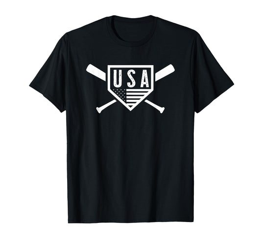 American Baseball And Softball Usa T-Shirt - Minimalist Print Men Women - T-Shirt, Sweatshirt, Hoodie