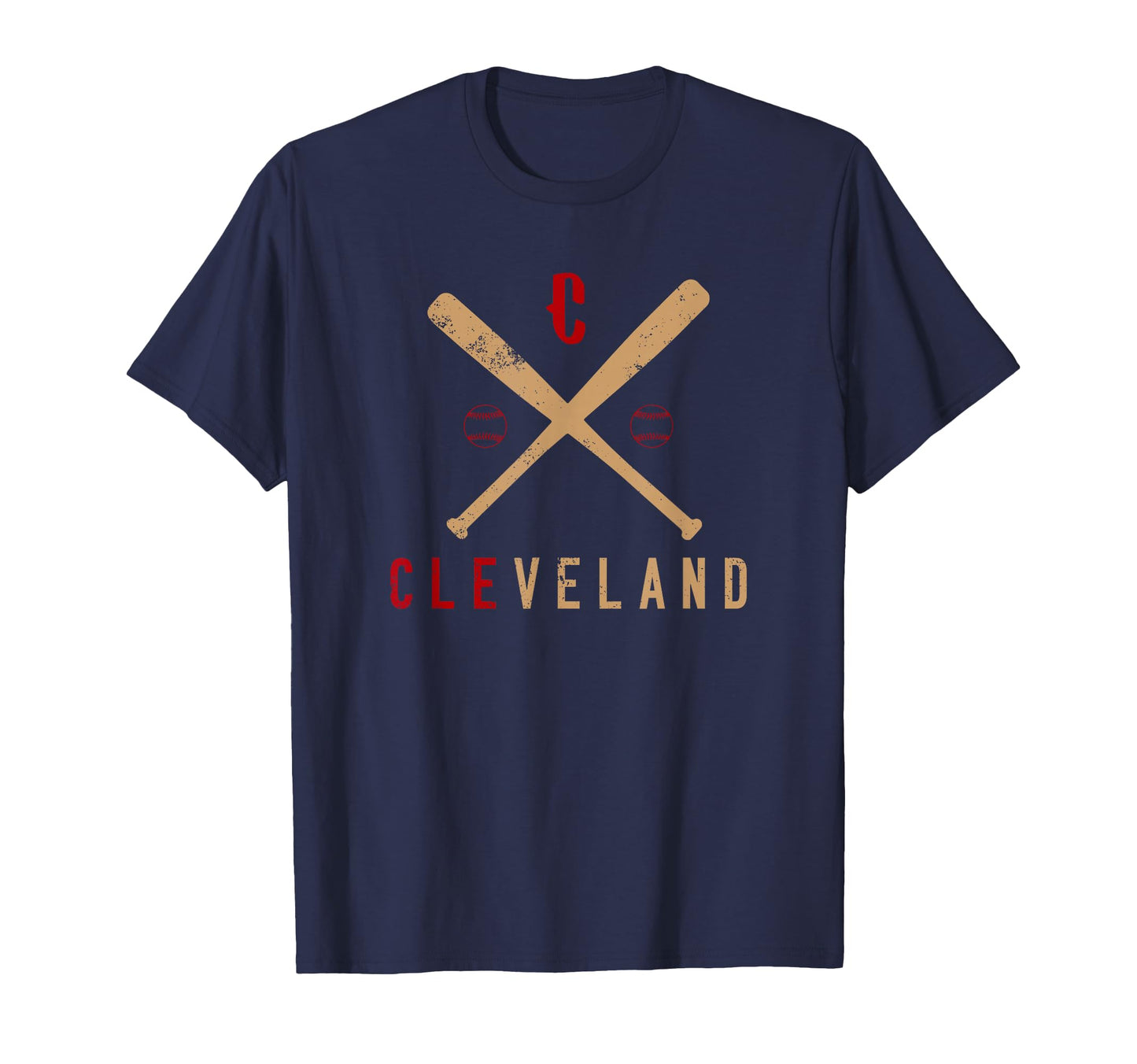 Cleveland Cle Baseball Distressed T-Shirt - Trendy Graphic for Adults - T-Shirt, Sweatshirt, Hoodie