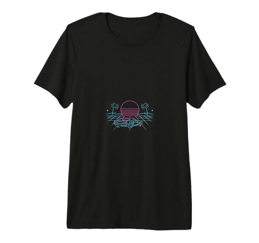 80S Synthwave Tri Blend T-Shirt - Graphic Print for Adults - T-Shirt, Sweatshirt, Hoodie