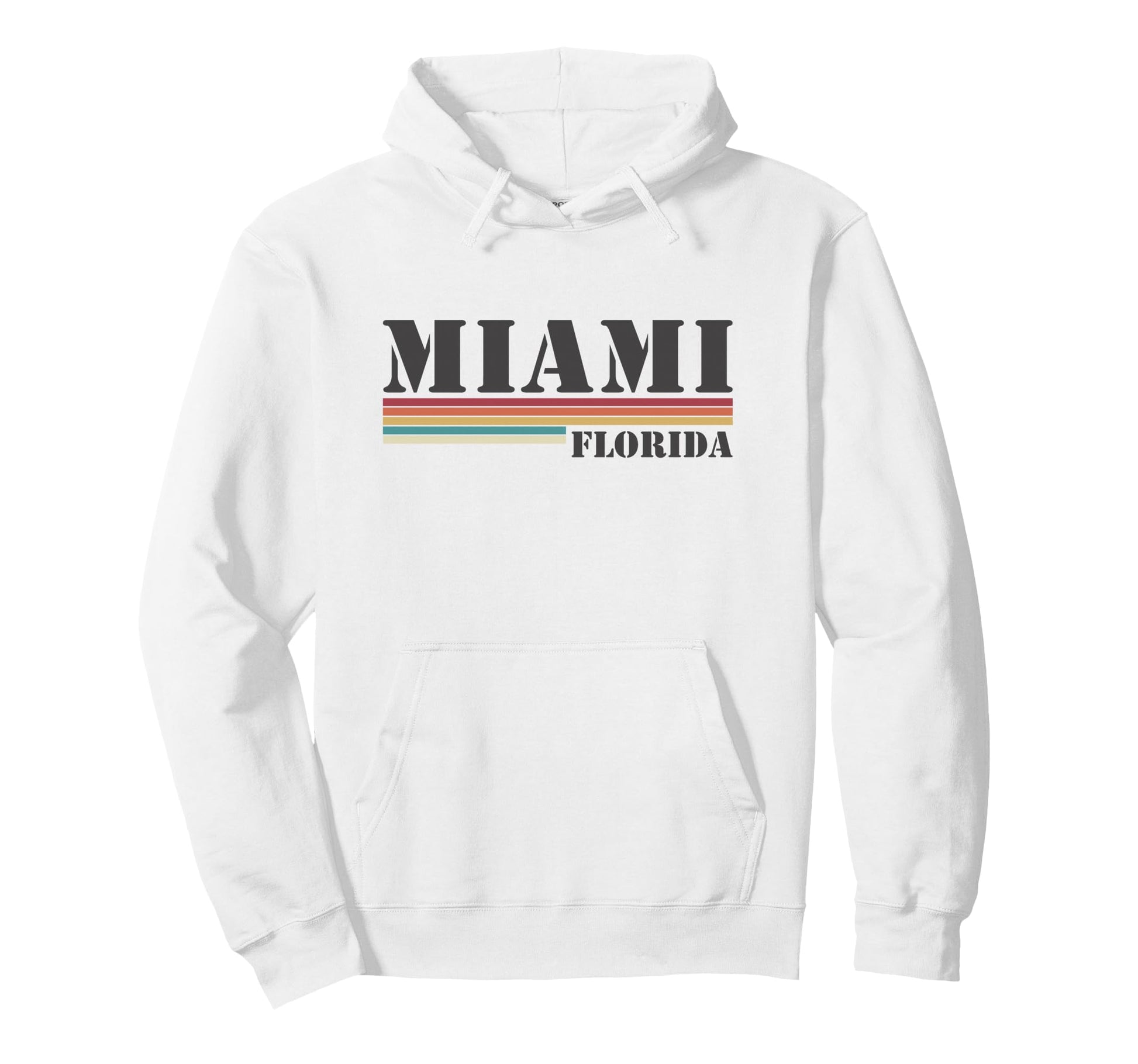 Miami Florida Stripes Hoodie - Novelty Apparel Men Women - T-Shirt, Sweatshirt, Hoodie