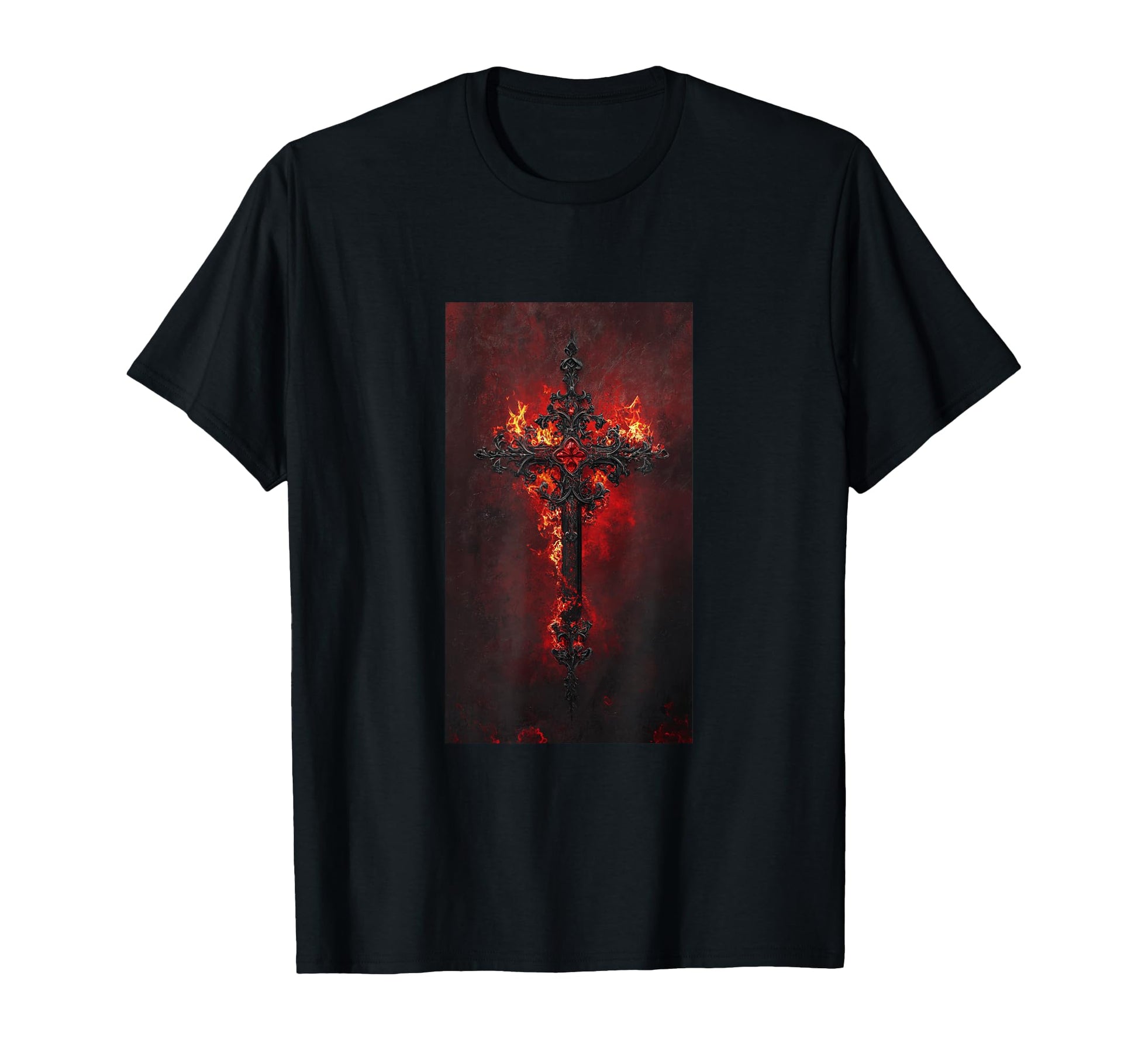 Gothic Cross Grunge Aesthetic Y2K Goth T-Shirt - Unique Graphic Unisex - T-Shirt, Sweatshirt, Hoodie