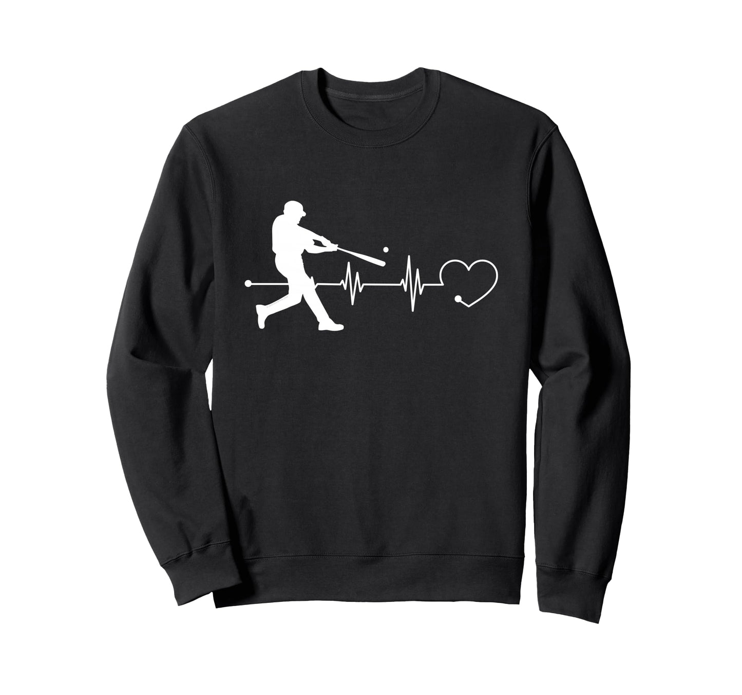 Baseball Lover Heartbeat Pitcher Sweatshirt - Fun Novelty Design Men Women - T-Shirt, Sweatshirt, Hoodie
