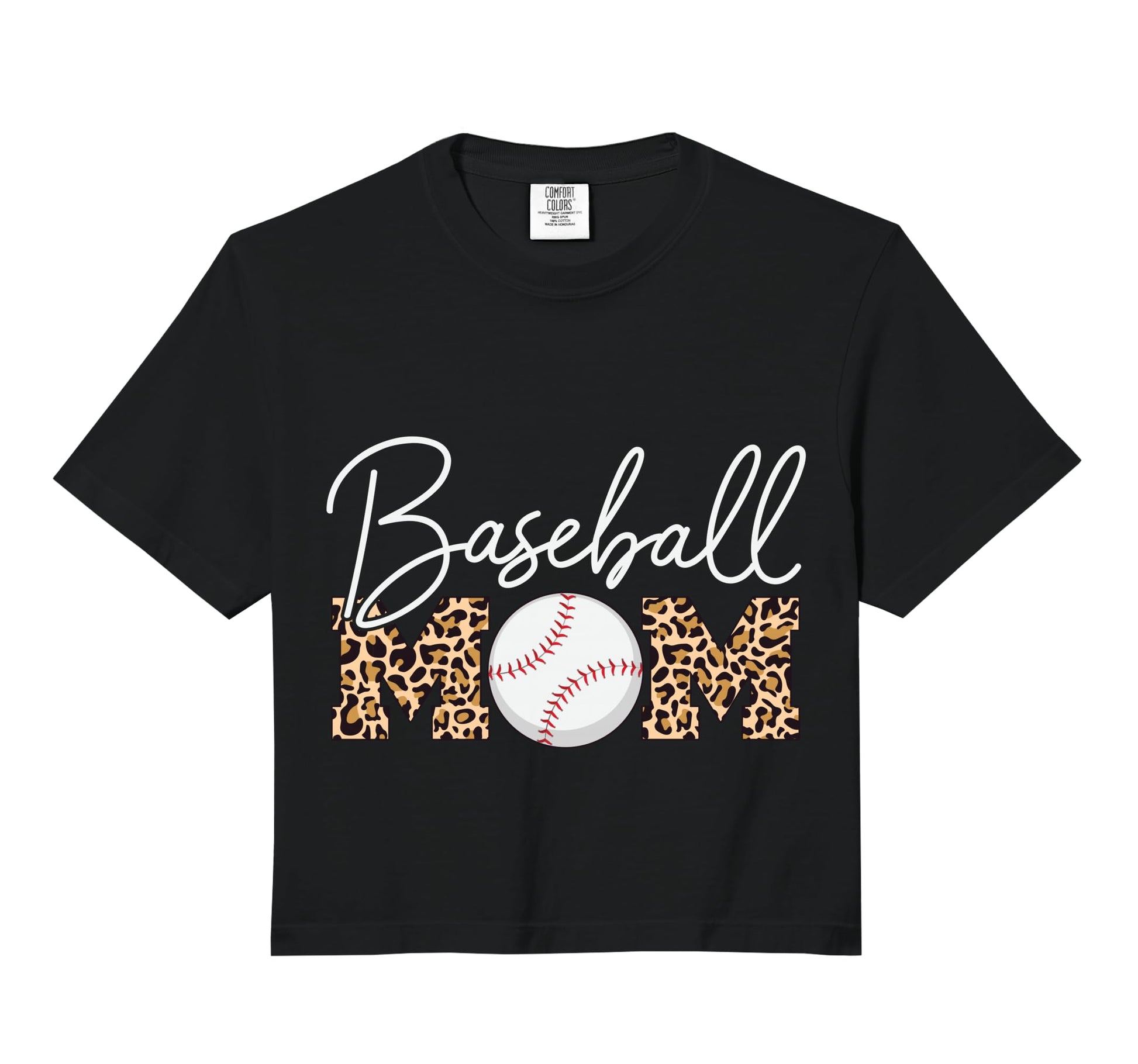 Baseball Mom Leopard Cursive Script Hoodie - Streetwear Style Men Women - T-Shirt, Sweatshirt, Hoodie