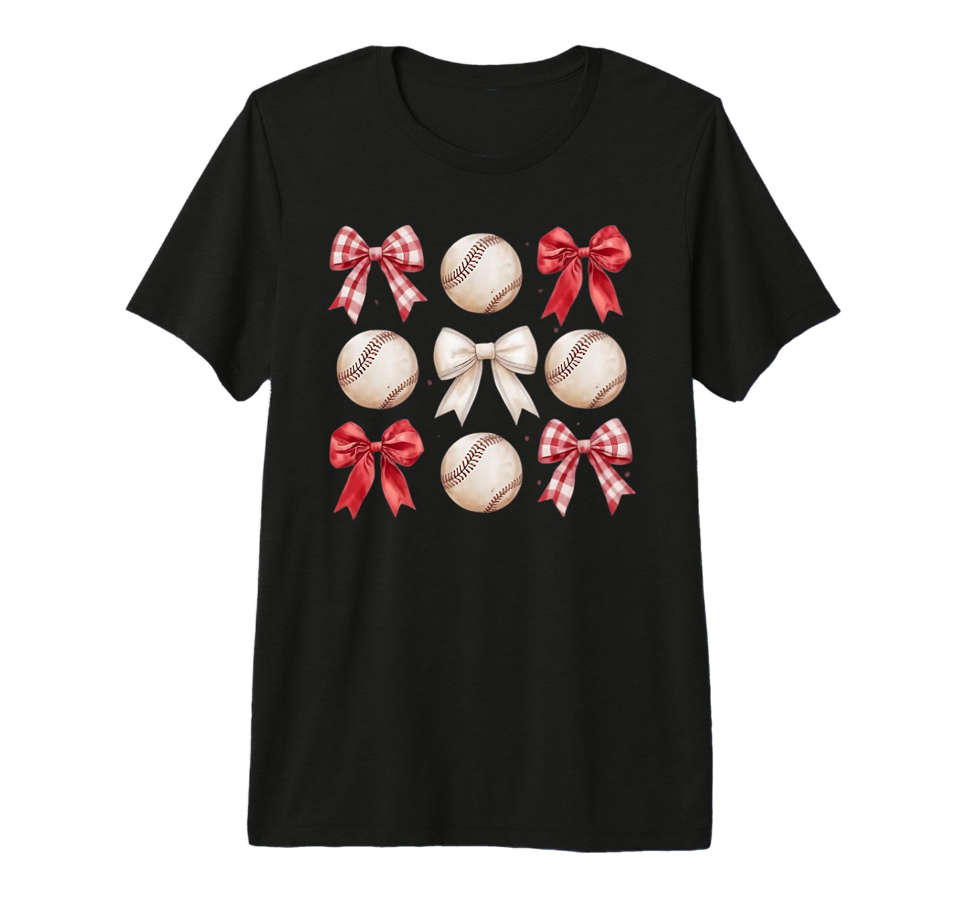 Baseball Coquette Bow Mom Sister Tri T-Shirt - Novelty Apparel for Adults - T-Shirt, Sweatshirt, Hoodie